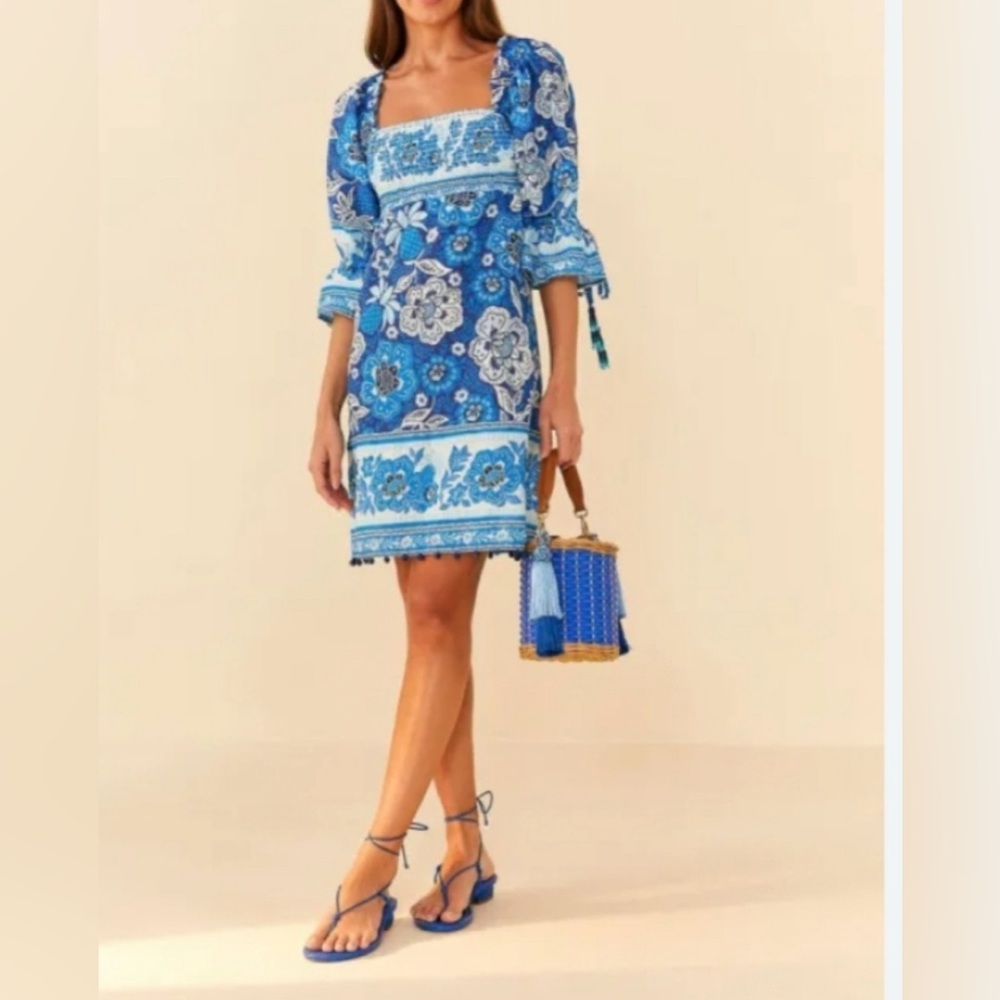 FARM Rio Full of Flowers Smocked Mini Dress